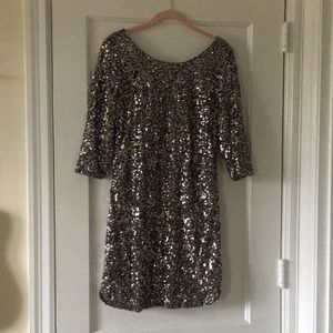 NWT LC Lauren Conrad silver sequin dress sz xs